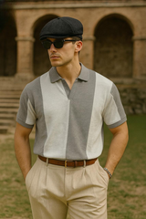 Old money Panel  V collar Tshirt