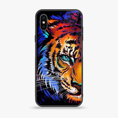 iPhone X/XS - Tiger Art - Premium Printed Glass soft Bumper shock Proof Case CS-11957